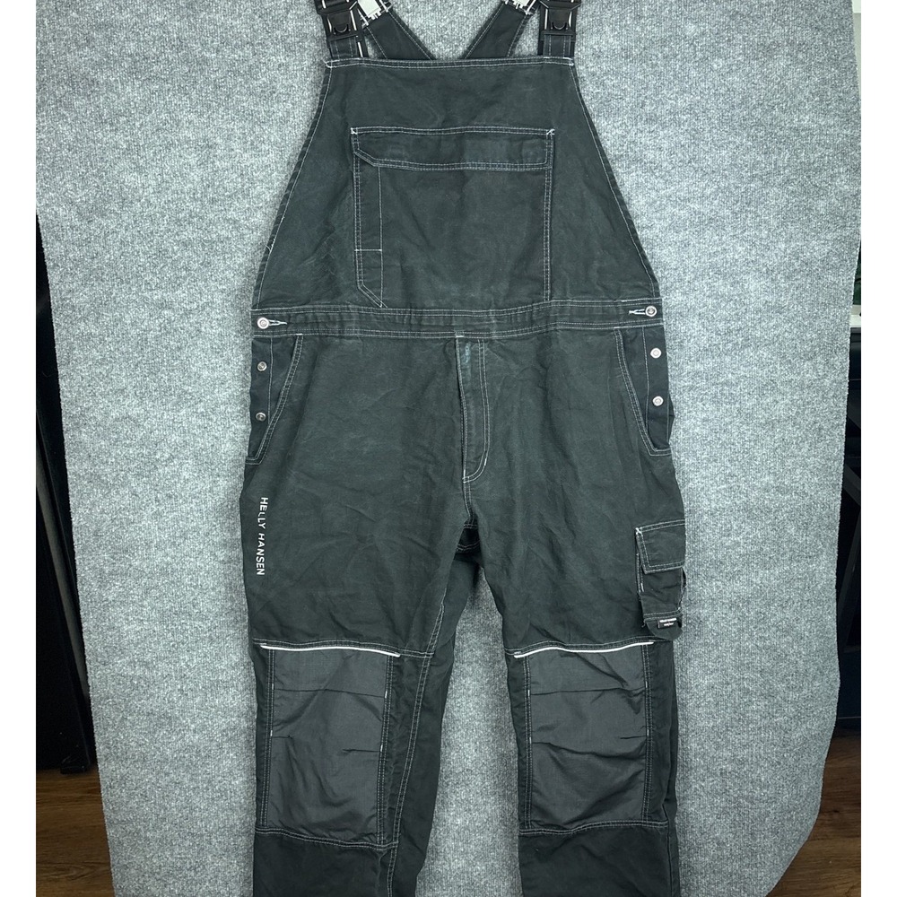 Helly Hansen Chelsea Construction Bib Pants 46/27 Canvas Workwear Overalls